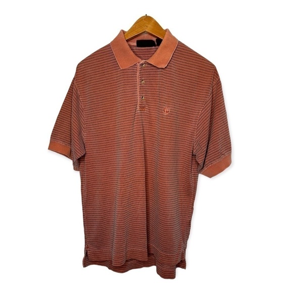 Timberland Weathergear Striped Short Sleeve Quarter Button Shirt Size M - Picture 1 of 6